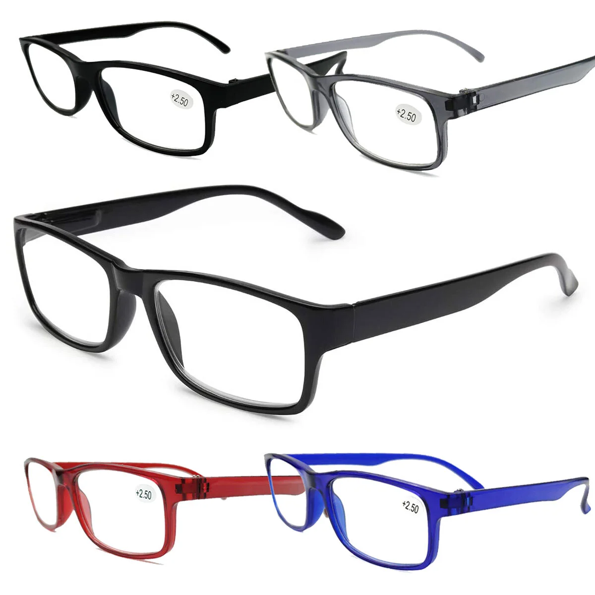 4 Colors Unisex Reading Glasses Women Men TR90 Ultralight Round Frame Hyperopia Presbyopic Eyeglasses +1.0 +1.5 +4.0