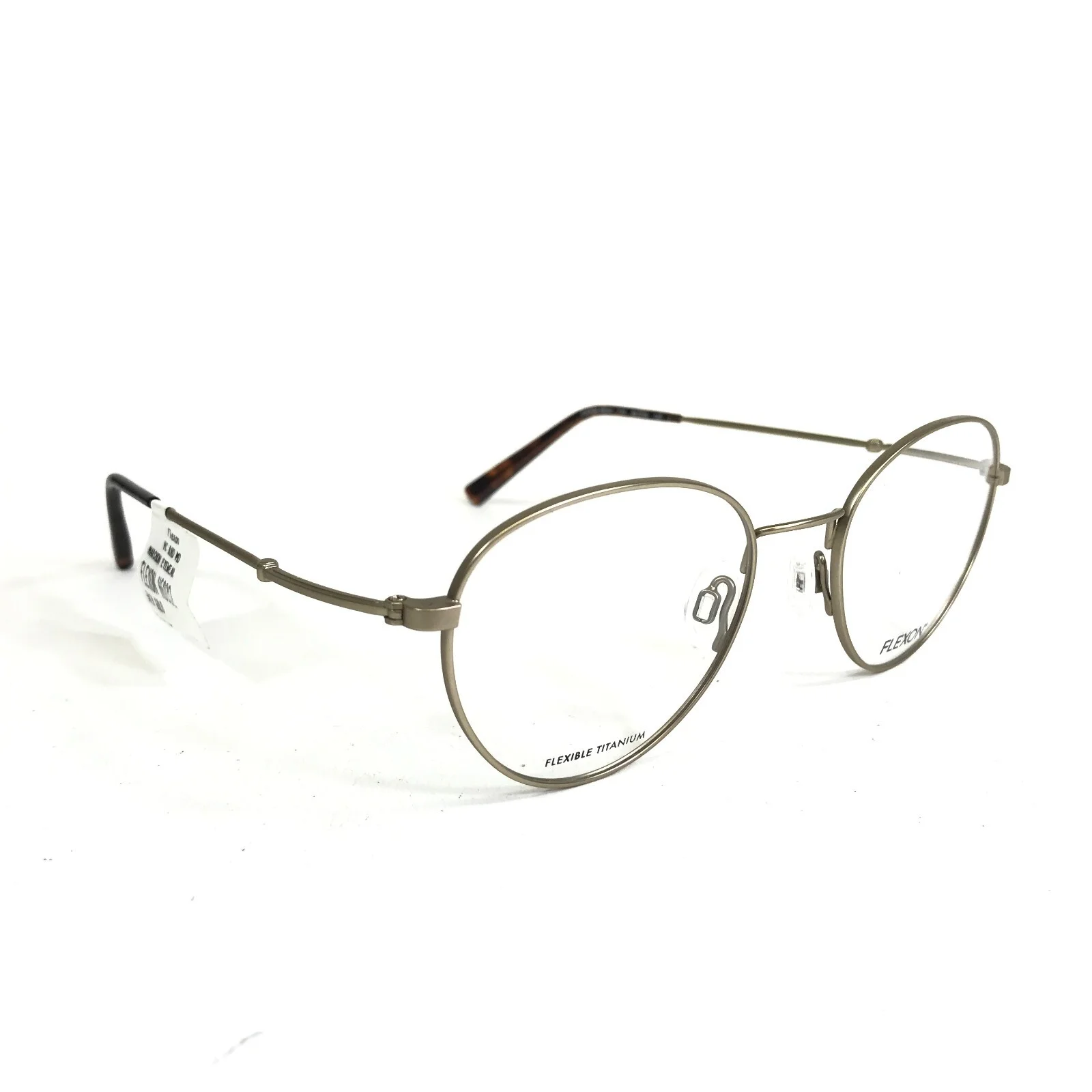 Flexon Eyeglasses Frames H6032 710 Matte Gold Round Full Wire Rim 50-20-145 2