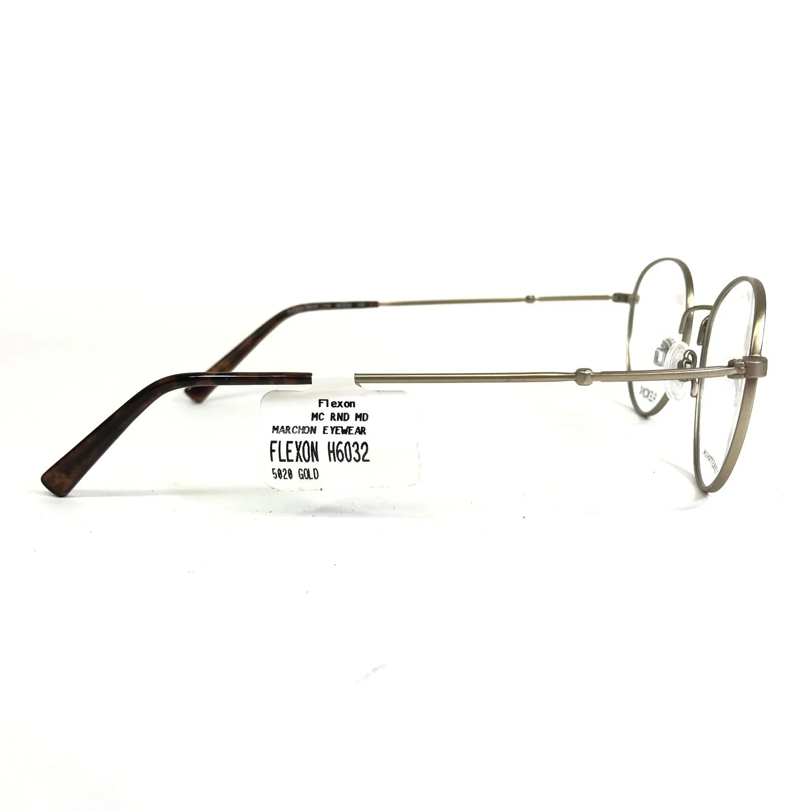 Flexon Eyeglasses Frames H6032 710 Matte Gold Round Full Wire Rim 50-20-145 3