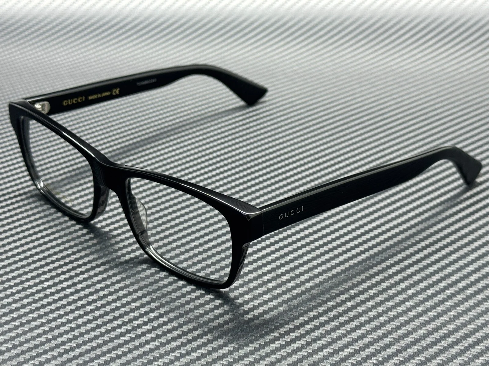 GUCCI GG0006ON 005 Black Rectangle 55 mm Men