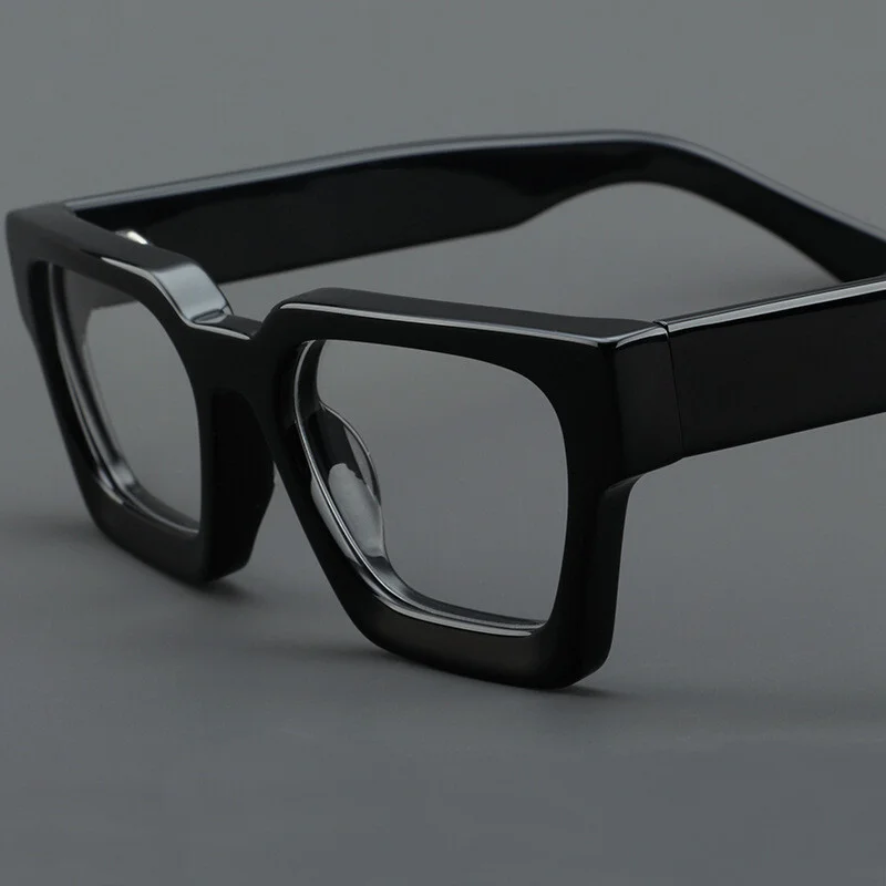 Luxury Thick Acetate Eyeglass frames Women Men Retro Spectacles Glasses Black