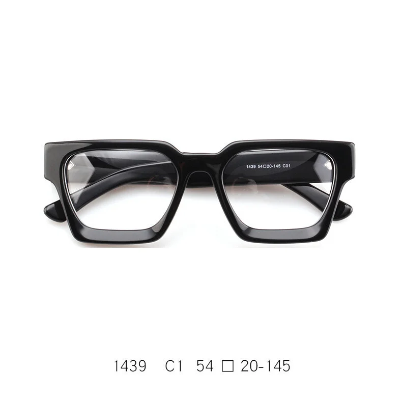 Luxury Thick Acetate Eyeglass frames Women Men Retro Spectacles Glasses Black 4