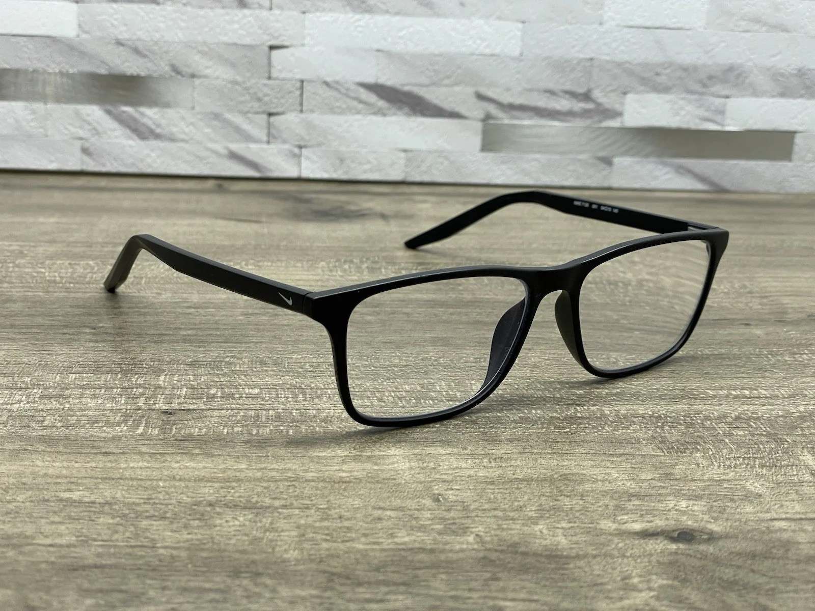 Nike Eyeglasses Frames 7090 010 Matte Black Green Rectangle Full Rim 53-17-140 4
