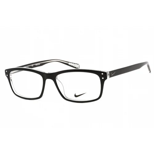 Nike Eyeglasses Frames 7242 001 Black Clear Rectangular Full Rim 53-16-140