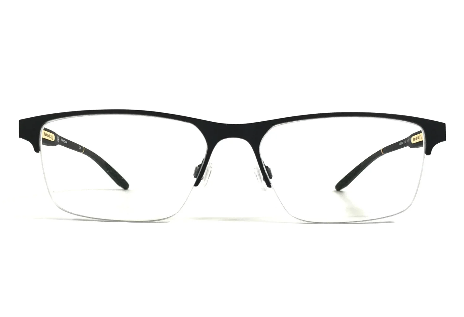 Nike Eyeglasses Frames 8045 002 Matte Black Rectangle Half Rim 57-17-140