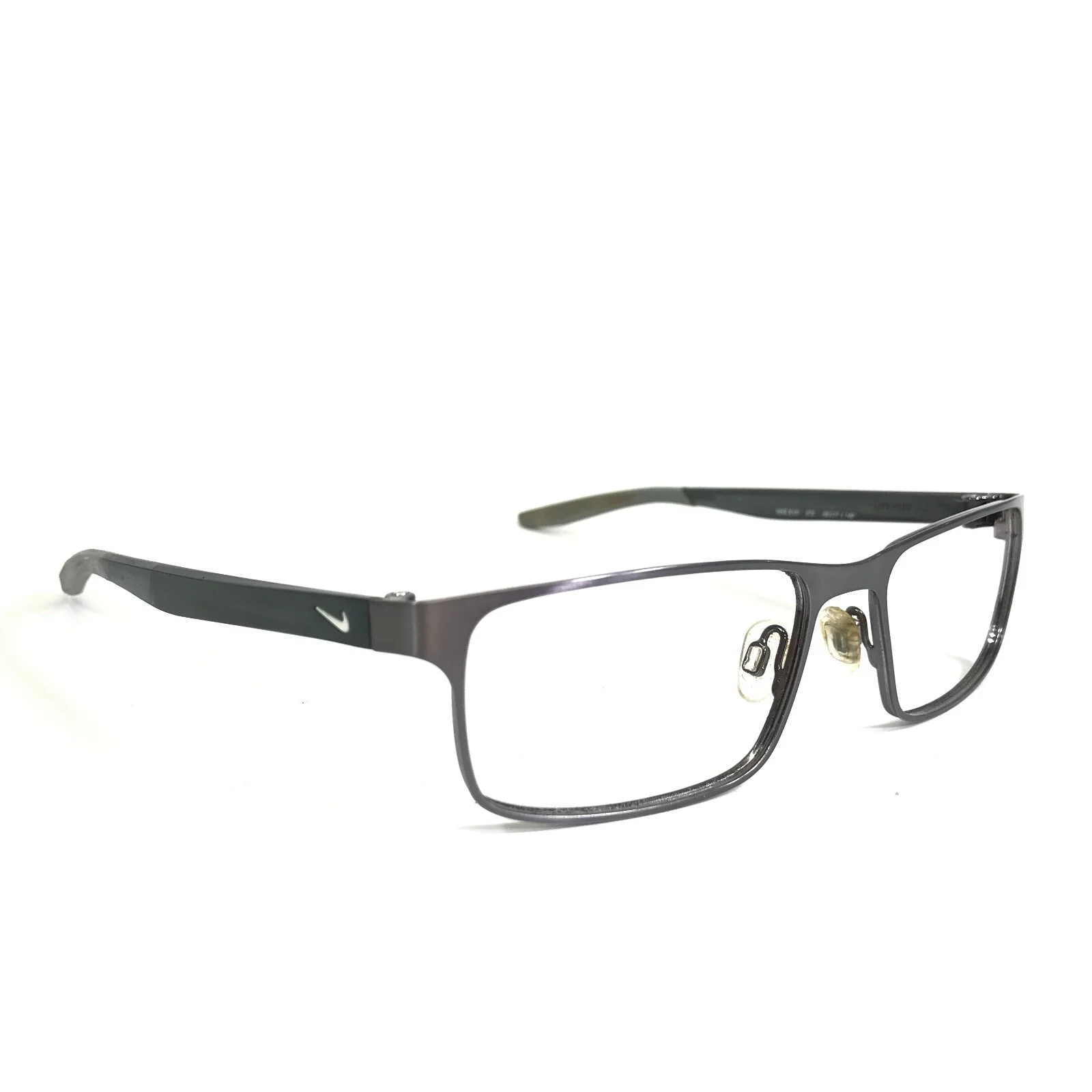 Nike Eyeglasses Frames 8131 073 Black Brushed Gray Metal Rectangular 55-17-140 3