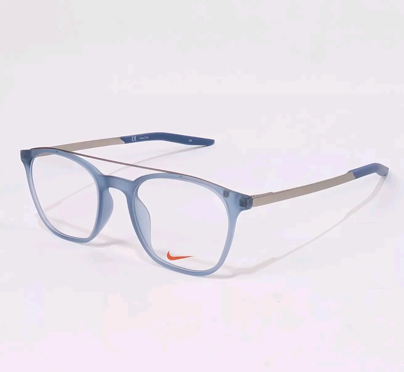 Nike Eyeglasses Frames 8138 071 Gunmetal Matte Smoke Gray Half Rim 56-16-140 3