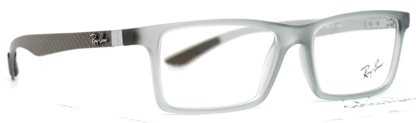 RAY BAN RB8901 5244 Matte Gray Carbon Mens Rectangle Eyeglasses 55-17-145 B:33 3