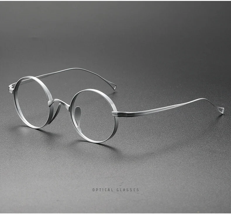 Round Blue Metal Plastic Eyeglass Frames Unisex Adults Solid Pattern Eyeglasses 4
